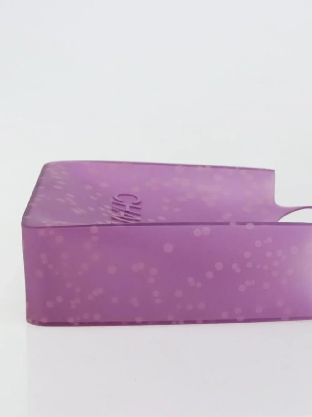 CHANEL Tote Bag Rubber Purple CC Auth 183664